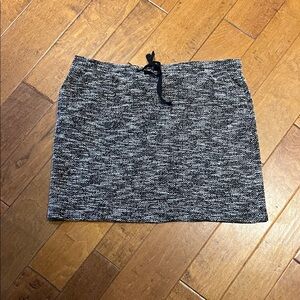 LOFT Black and White Tweed Pencil Skirt